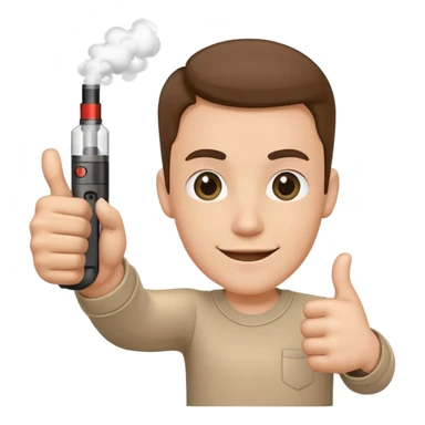 Thumbs up with a vape sticker