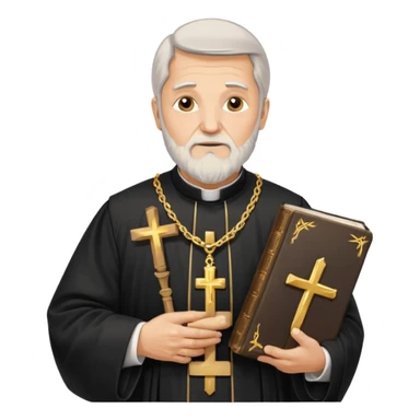 Older Orthodox Christian priest crossing himself (making the sign of the cross) with the movement of the Cross outlined in gold streaks sticker