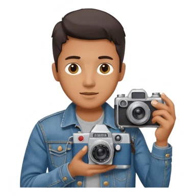 Photographer with vintage film camera sticker