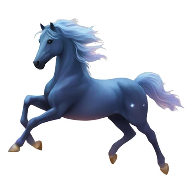 Ethereal constellation glittering horse galloping through constellations and nebulas and clouds and space sticker