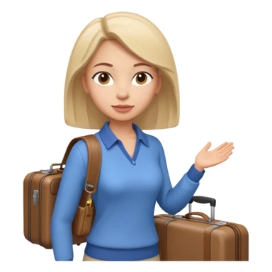 woman carrying a suitcase portrait, head and shoulders only, suitcase handle visible near shoulder, casual travel outfit, confident expression, travel vibe, 3D cartoon style, mobile game icon style, clean background, no text, no watermark
 sticker
