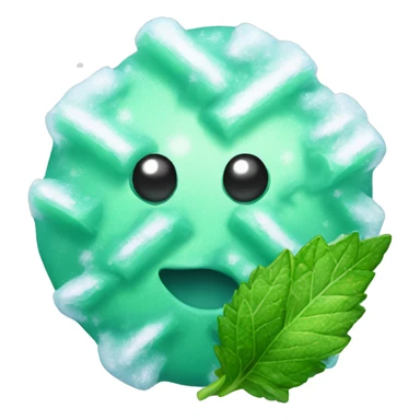 frozen mint with ice and snow on them sticker