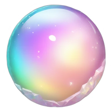 Pastel iridescent rainbow crystal crescent half orb sticker