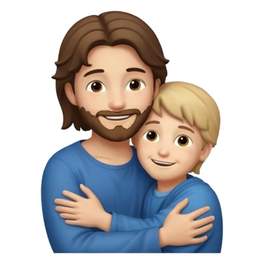 Niño abrazando a Jesús original sticker