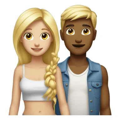 blonde girl and boy duo sticker