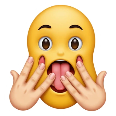 Tongue sticking out between fingers sticker