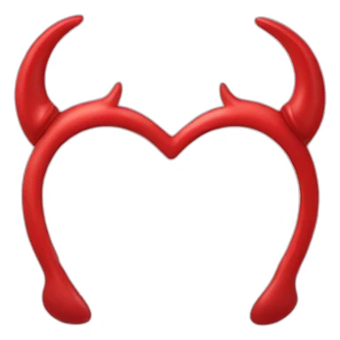 Red heart frame with horns sticker