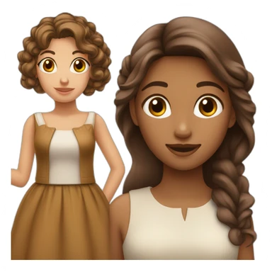 Une fille voilée et une fille cheveux marron sticker