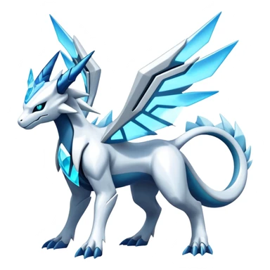 Futuristic Kyurem-reshiram-Glaceon-dialga-suicune-hybrid, full body sticker