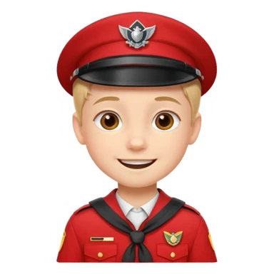 red uniform wearing scout kid sticker