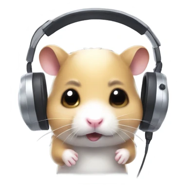 Sad hamster wearing gaming headset crying sticker