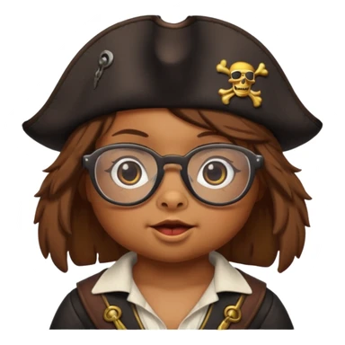 chick animal with glasses, pirate sticker