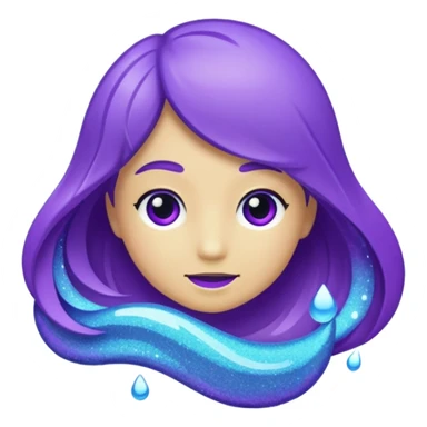 Glitter Purple and Cian hangloose sticker