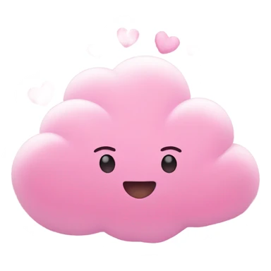 Pink cloud with dangling pink hearts  sticker