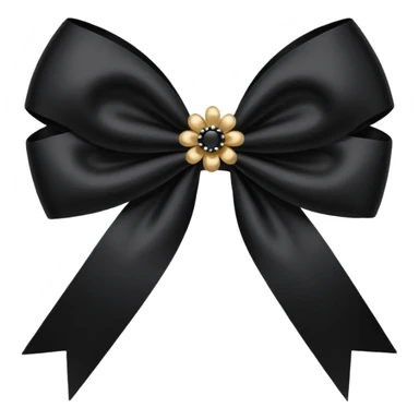 black flower bow with glitter sticker