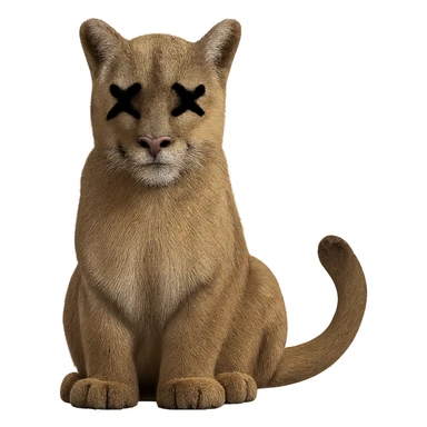 Overlay cartoon X's on the eyes in the exact same style and position as the deer image, referencing the deer for the X style. Keep everything else 100% identical—pose, style, lighting, and details. Make the background transparent. sticker