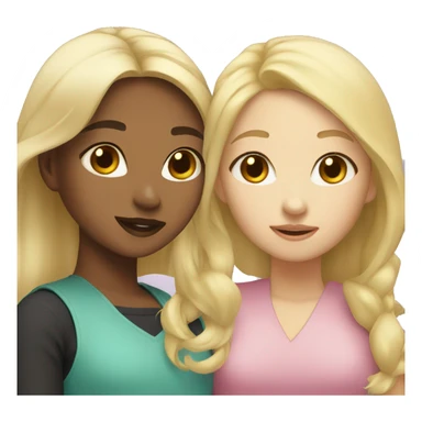 Asian and blonde girl besties sticker
