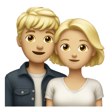 blond boy and girl hugging eachother sticker