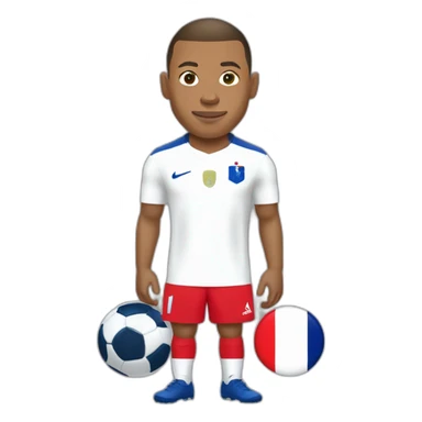 Kylian Mbappé jouant au foot avec l'équipe de France sticker