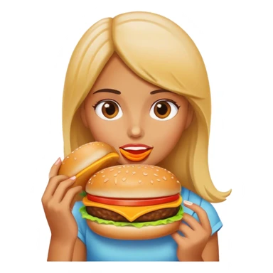 Girl eating a cheeseburger  sticker