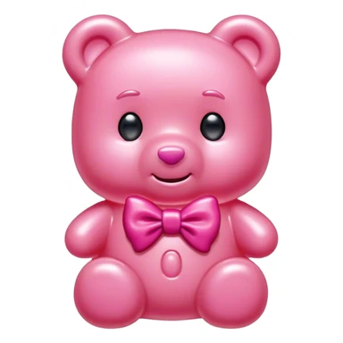 pink boy gummy bear with bow sticker