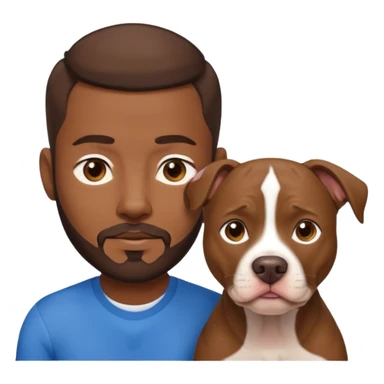 Man with brown beard and very short brown hair, blue eyes with tan pit bull  sticker