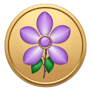 I need you to recreate this image exactly as is but make the color of the coin a ver light purple hue give me three options with different hues of purple sticker