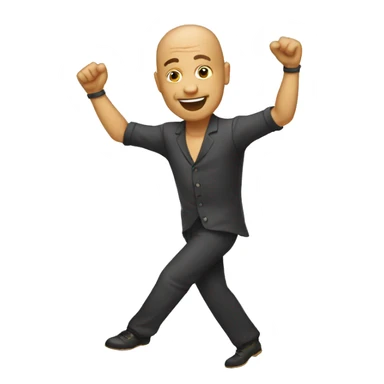 bald man dancing salsa sticker