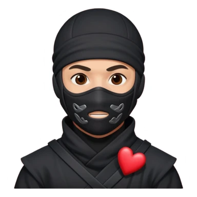Ninja ojos de corazónes hombre sticker