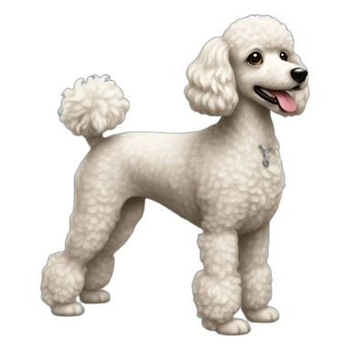 Dog poodle miniature full-height sticker