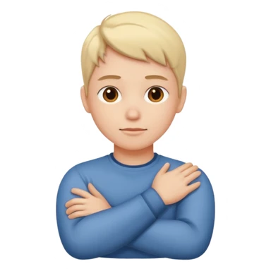 Crossing arms around neck  sticker