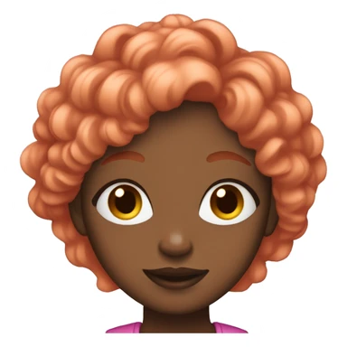 light black girl with ginger hair with two pink streaks in front, with brown eyes   sticker