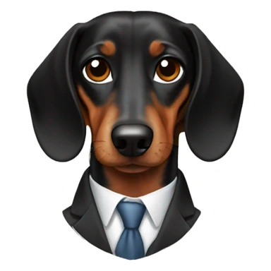 Black and brown Dachshund dog in suit sticker