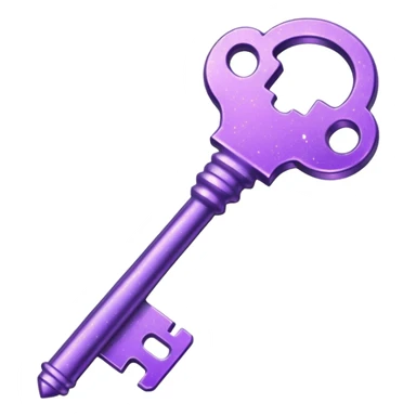 glitter purple key of castle sticker