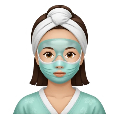 Lady with face mask spa  relaxing sticker