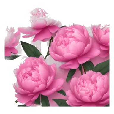 A cluster of blooming pink peonies tied with a satin ribbon in matching tones sticker
