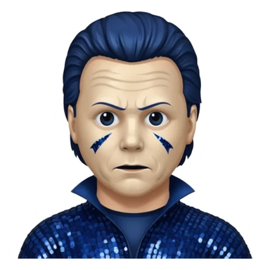 Michael Myers with dark blue sequin outfit  sticker