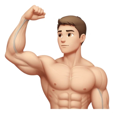 muscular arm of white young man, focus on the arm sticker