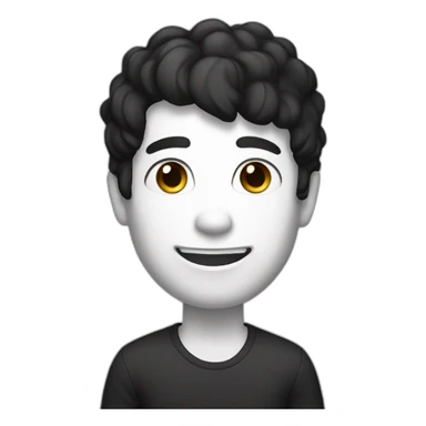 owerweight man,white skin,black hair,laugh sticker