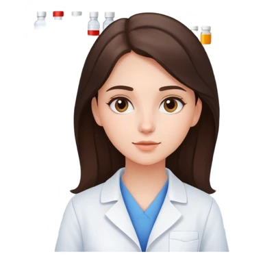Young brunnete girl working in pharmacy sticker