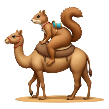 Squirrel sitting on a camel's back sticker