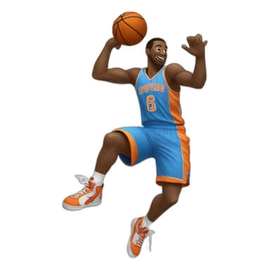 Basketteur qui met un dunk sticker