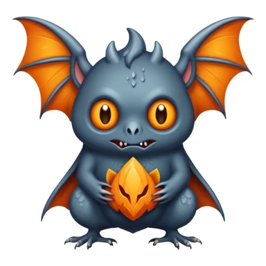 Monstre a corp craquelé fait de lave avec des ailes de chauve-souris et un tête de pierre carbonisé avec une mâchoire carré  sticker