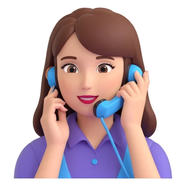girl talking on phone bedroom background, close up pose sticker