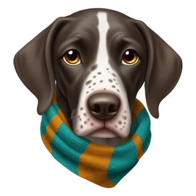 german short haired pointer dog in scarf sticker