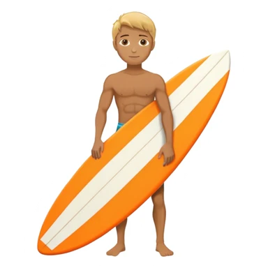 A surfer with orange surfboard sticker