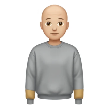 bald man sweatshirt ful body sticker