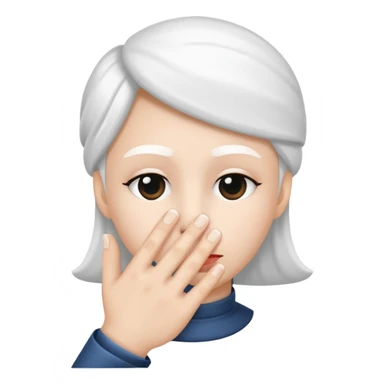 Solid White color Shh finger and hand emoji sticker