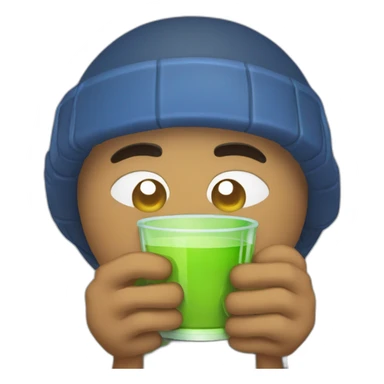 a developer without a t-shirt drinking freezing water with yerba mate in a mate and bombilla sticker