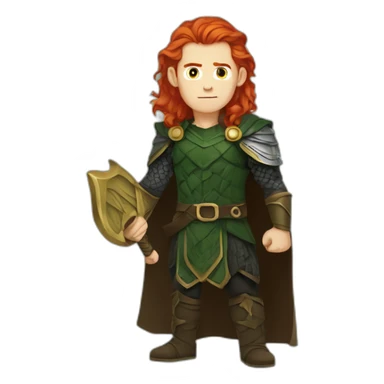 Loki red hair norse mythology sticker